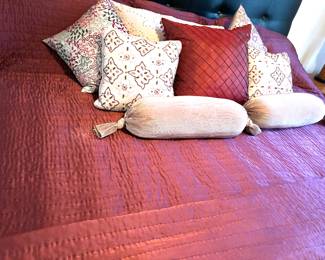 Burgundy bedding