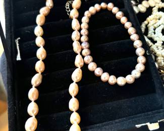 Pale pink freshwater pearls