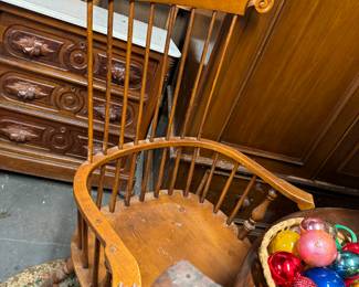 Antique chair , marble dresser