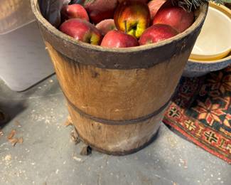 Wood bucket with apples