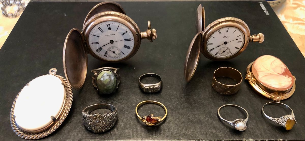 Some of the 10K , 14K gold and sterling silver jewelry