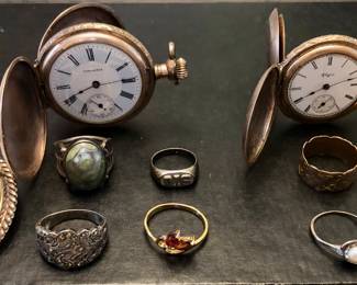 Some of the 10K , 14K gold and sterling silver jewelry