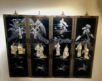 Four panel Wall Screen with Mother of Pearl