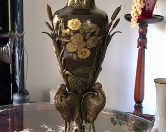Nice Ceramic & Metal Sculpture with Vase