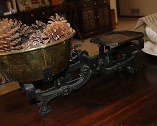 Brass and cast iron scale, antique