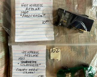 #102	Hot Wheels Redline 1967 Silhouette Candy Apple Green & 1969 "Paddy Wagon" 	 $25.00 
