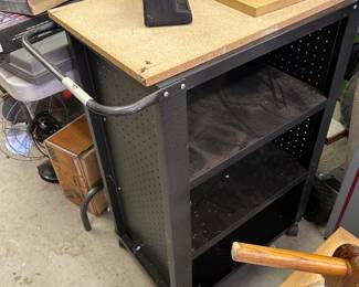 #180	Metal 3 shelf Rolling Cart on Wheels - 27x16x35	 $40.00 
