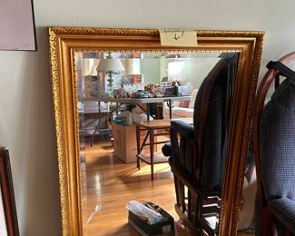 #18	gold beveled mirror 29x42	 $100.00 
