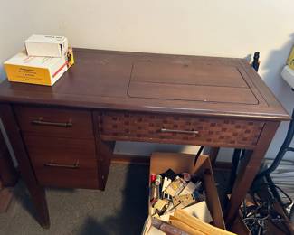 #24	mc sewing machine table, no machine with 2 drawers 36x18x29	 $35.00 
