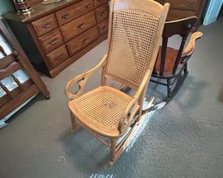 #44	cane back and seat rocker, as is-seat	 $35.00 
