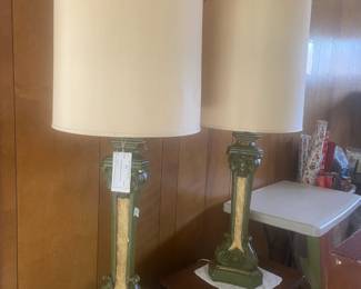 #66	mc green ceramic lamp, 42 inches tall	 $100.00 			
