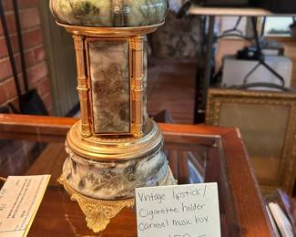 #107	Vintage Lipstick/Cigarette Holder Carousel Music Box - Made in Italy	 $150.00 
