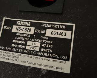 #136	Yamaha NS A528 Bookshelf Speakers (pair)	 $25.00 
