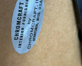 #61	pair of orange barstools Chromcraft interior furnishings by Chromcraft, as is-arm, 24 inches tall, 24 inch base	 $175.00 
