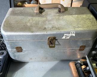 #216	Aluminum Tackle Box w/contents	 $35.00 
