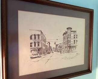 
#40	ink print, Looking North on Washington Street Huntsville AL by Lois A. Smith, signed	 $75.00 
