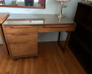 #49	mc Conant Ball 4 drawer desk 56x18x30	 $150.00 
