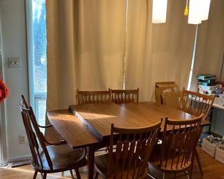#2	Drexel MC Table with 6 chairs 2 leaves and table pads 60to104x40x29	 $450.00 
