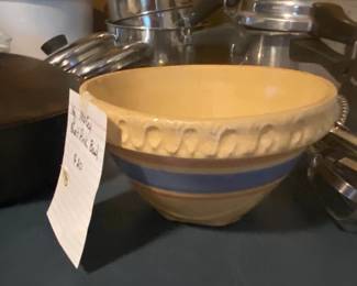 #140	McCoy Pottery Blue and Pink Bowl   8x4	 $20.00 			
