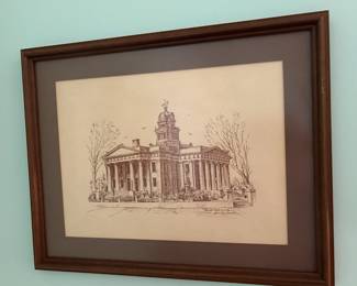 #42	ink print, Madison County Courthouse by Lois A. Smith, signed	 $75.00 
