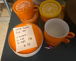 #138	Leg and Tackett 16 pc set cup and saucer 	 $75.00 			
