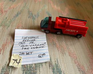 #74	Hot wheels red line 1964 Heavy weight  fire engine piece	 $50.00 
