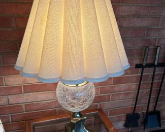 #12	mc brass and crinkle ball base lamp 30"	 $50.00 
