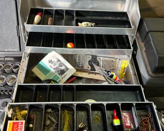 #216	Aluminum Tackle Box w/contents	 $35.00 
