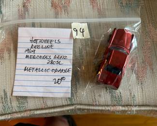 #94	hot wheels redline 1969 mercedes benz 280SL metallic orange 	 $20.00 
