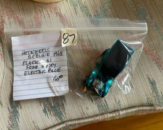 #87	hotwheels redline 1968 classic 31 ford woody electric blue 	 $40.00 
