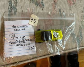 #95	Hot Whels Redline 1968 "Python" Antifreeze Candy apple Lime Green	 $20.00 
