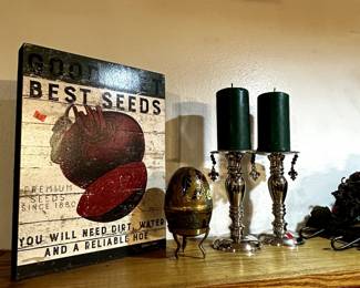 Home Decor, Bronze Egg, and Candle Holders