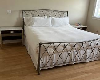 Kingl Bed and Pair of Custom Made Shell Nite Stands