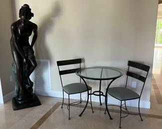  Iron table with 2 Chairs