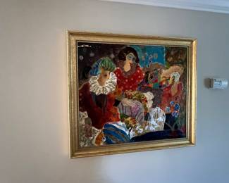 Bal Masque by Roy Fairchild - Woodward - Embellished Serigraph on Canvas   Signed & Numbered 36/85
37.5" x 32.5"