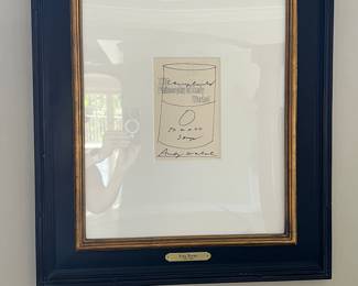 Andy Warhol 1928-1987 Signed on the frontispiece of book "The Philosophy of Andy Warhol" artwork 8.5" x 5".  With letter of authenticity 