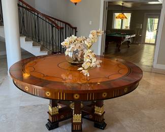 Gorgeous Wood Table with Ornate Gilt Legs