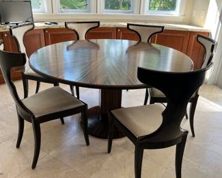 Beautiful Pregno Dining Table with 6 Chairs 59 1/4" diameter