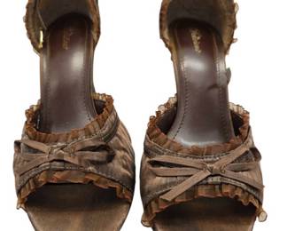 Size 10M Delicious Brown Satin Heels 
