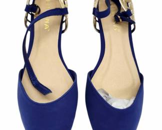 Liliana Blue Gold Flats Size 10 