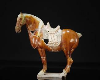 Tang Dynasty - Sancai Pottery Horse remanents
Dimensions:Height: 30.5cm
Length: 32cm