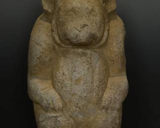 RARE Eastern Han Dynasty,( 760-220 AD) Bluestone Bear Statue (LARGE)
 Private Museum Estate Collection  
Dimensions:Height:93cm Width:50cm
