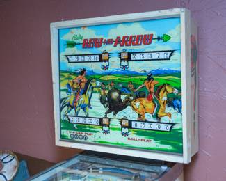 Bow & Arrow pinball machine. $2,000.00 (as is.)