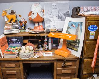 Antique oak wood roll top desk: $500.00. Antique oak wood 4 drawer file cabinet (52"h x 20"w x 27"d): $500.00
