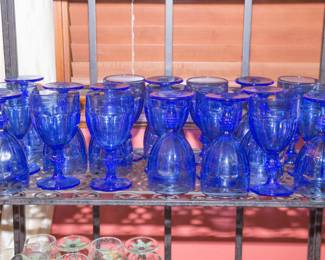 Libbey Duratuff blue goblets: $5.00 ea.