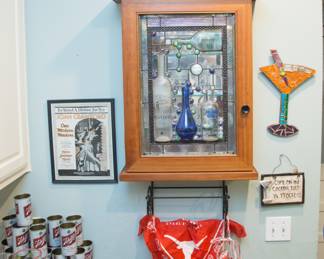 Vignette: $3.00 - $230.00. Stain glass vodka themed cabinet w/5 shelves and lights: $230.00