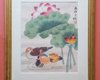 Chinese silk watercolor: $40.00 (as is)