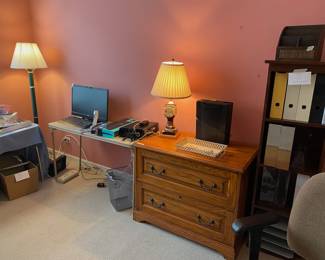 File Cabinet, Lamps & Computer