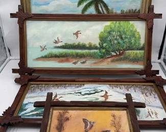 4 Framed Acrylic paintings by Mac G.