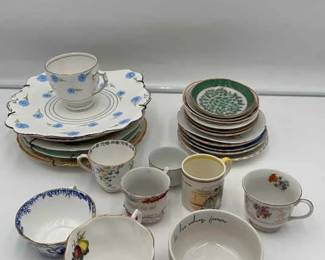 Lot of unmatched Tea Cups Plates